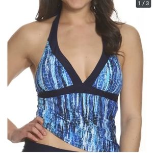 Sun & Sea Missy Halter Tankini Swim Top Navy